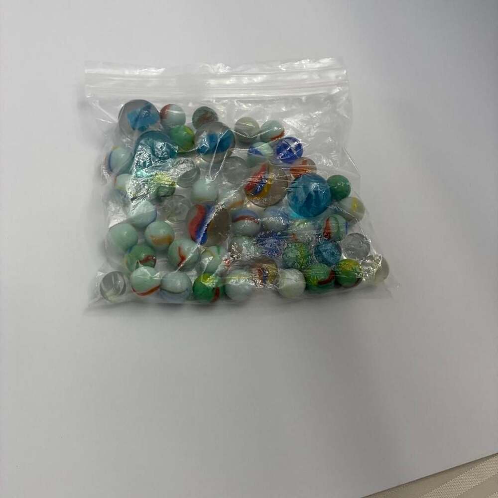 Vintage Assorted Glass Marble Lot Opaque Swirls Cat Eye Shooters